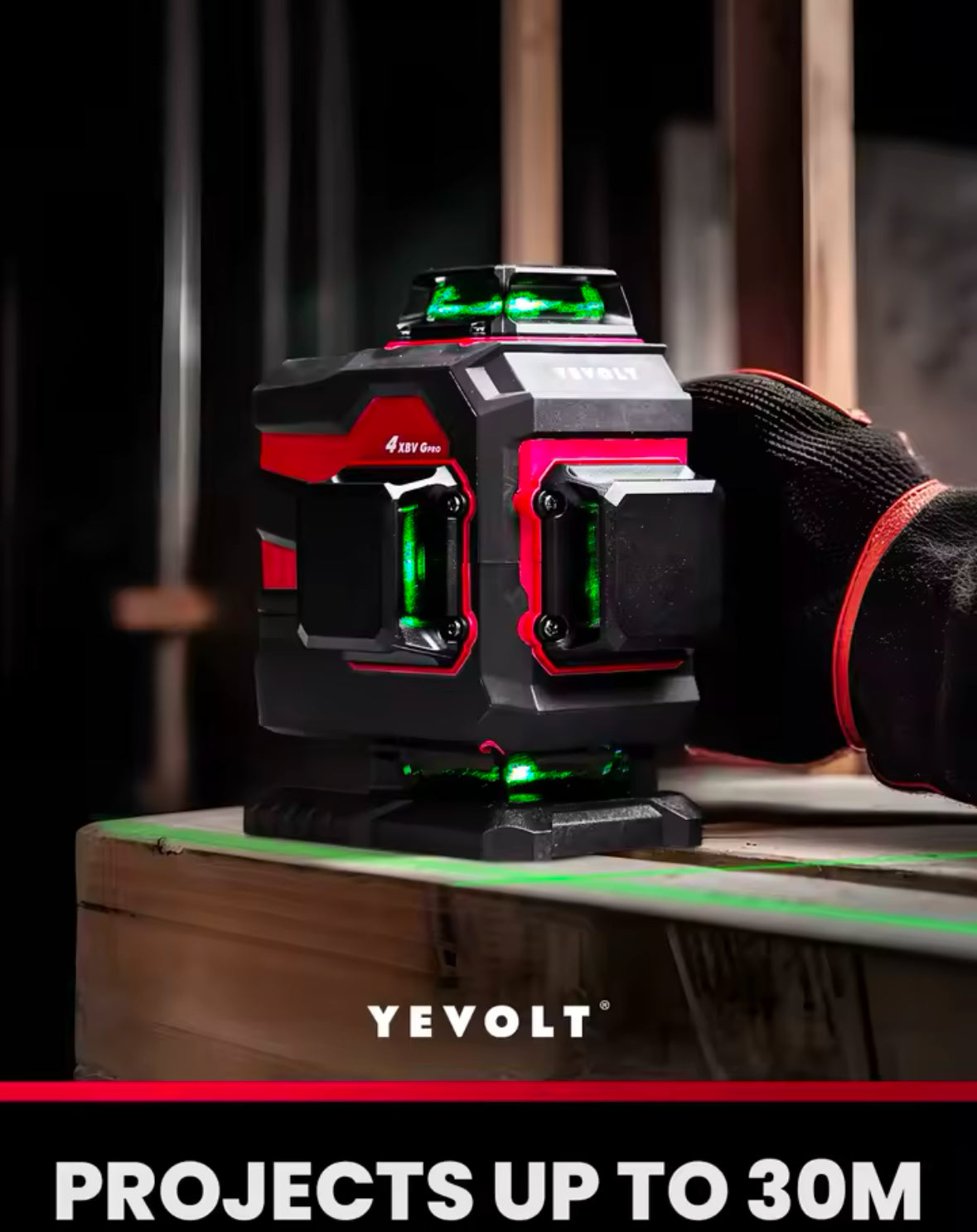 YEVOLT TP-YVGLL4XS16B2PRODP Green Laser Level 4-Plane 16-Line Self-leveling 4D - image 2