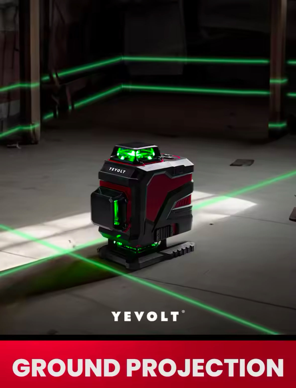 YEVOLT TP-YVGLL4XS16B2PRODP Green Laser Level 4-Plane 16-Line Self-leveling 4D - image 3