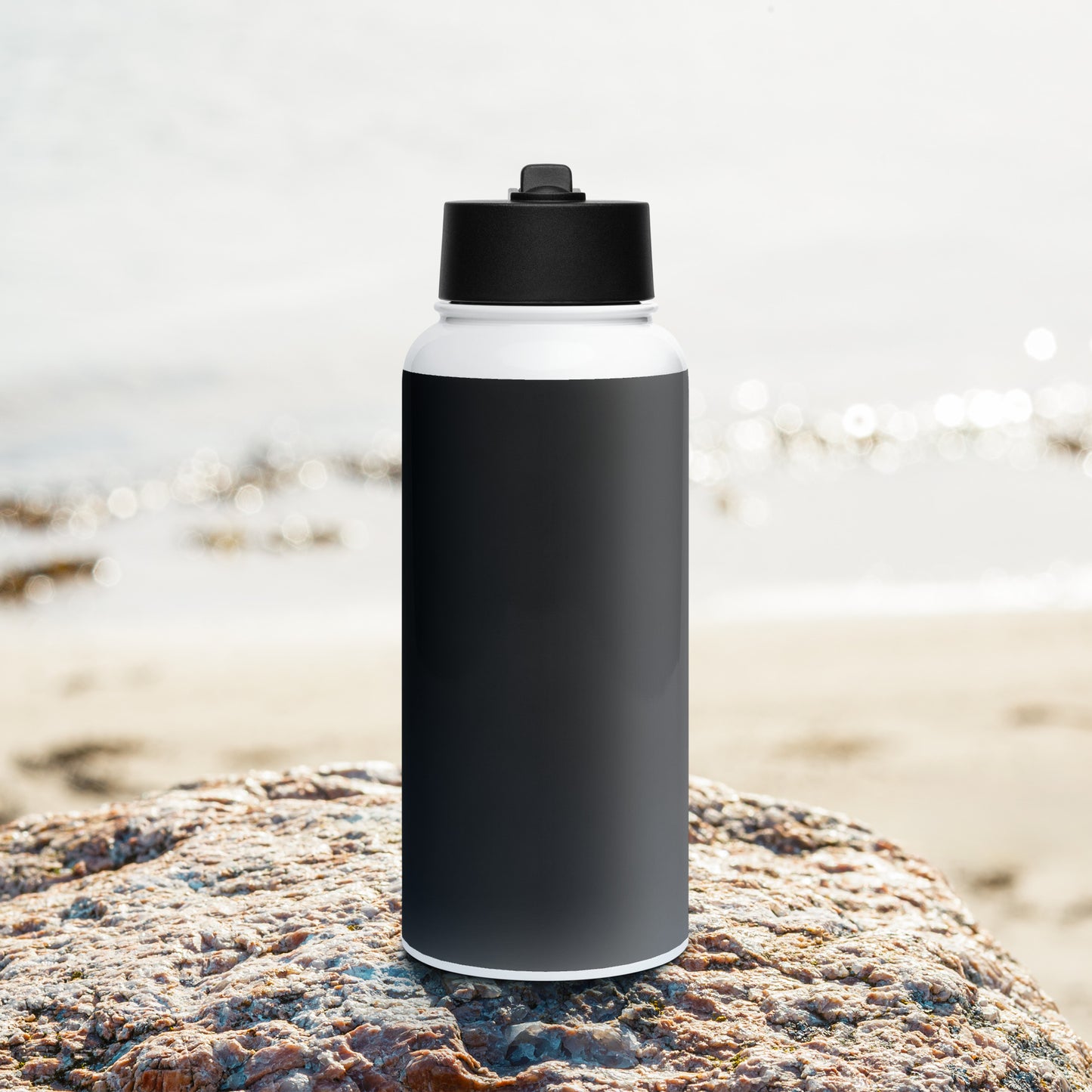 SLAB Stainless steel water bottle with a straw lid image 3