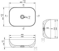 Selene 460x330mm Ceramic Washbowl - Grey Marble Effect