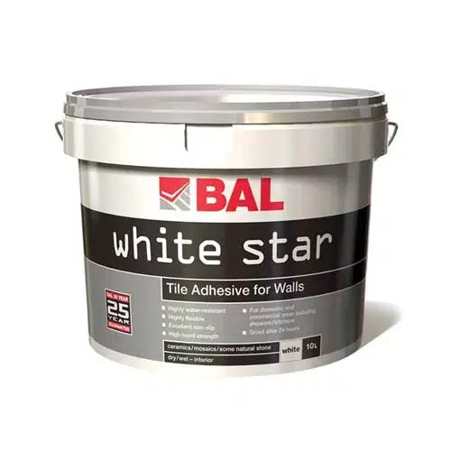 BAL WHITE STAR PLUS READY MIXED WALL TILE ADHESIVE – 10L image 0