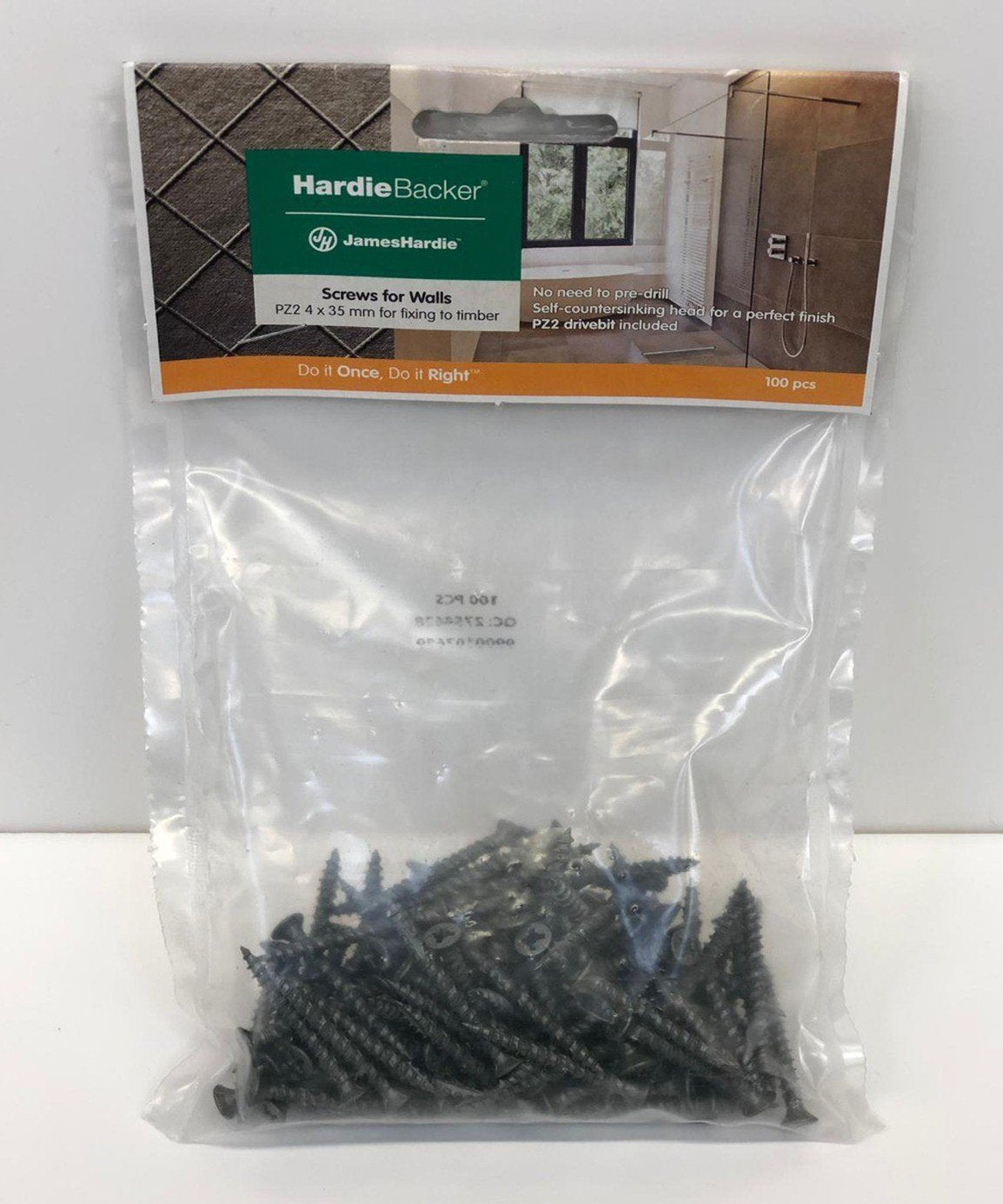 Hardibacker 35mm screws (100 pack ) PZ2 image 0