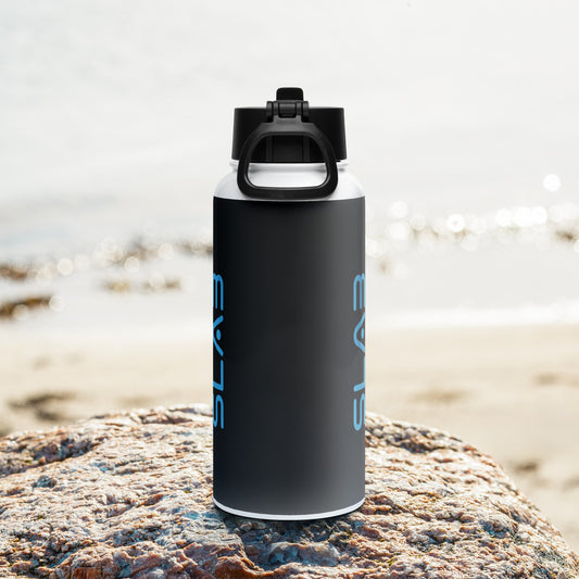 SLAB Stainless steel water bottle with a straw lid image 0