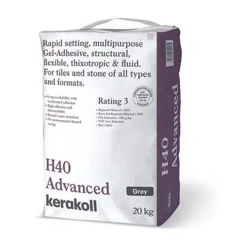 KERAKOLL H40 ADVANCED RAPID SET GREY S1 ADHESIVE 20KG image 0