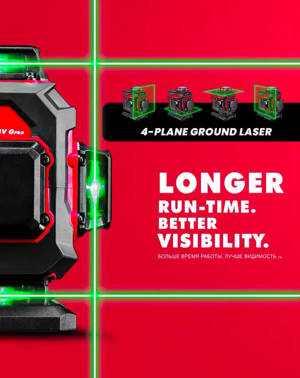 YEVOLT TP-YVGLL4XS16B2PRODP Green Laser Level 4-Plane 16-Line Self-leveling 4D - image 1