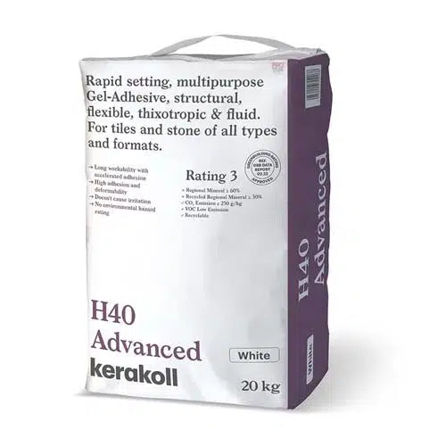 KERAKOLL H40 ADVANCED RAPID SET S1 WHITE ADHESIVE – 20KG image 0