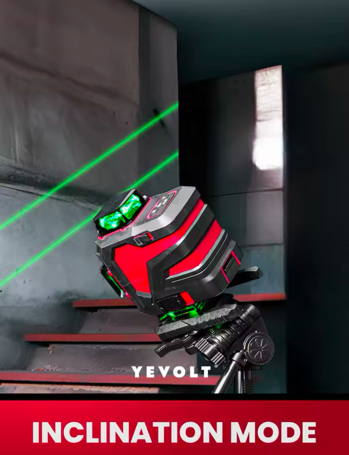 YEVOLT TP-YVGLL4XS16B2PRODP Green Laser Level 4-Plane 16-Line Self-leveling 4D - image 5