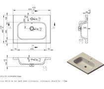 Cora 615mm 1 Drawer Wall Hung Basin Unit Inc. Basin
