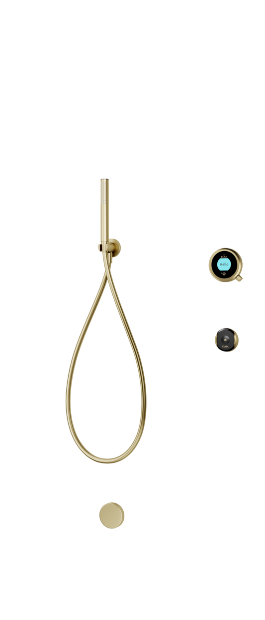Elisa Intuition Divert Concealed Smart Hand Shower, Overflow Bath Filler, Remote - HP/Combi - Brass