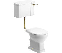 Lenore Low Level WC w/Brushed Brass Finish & Soft Close Seat