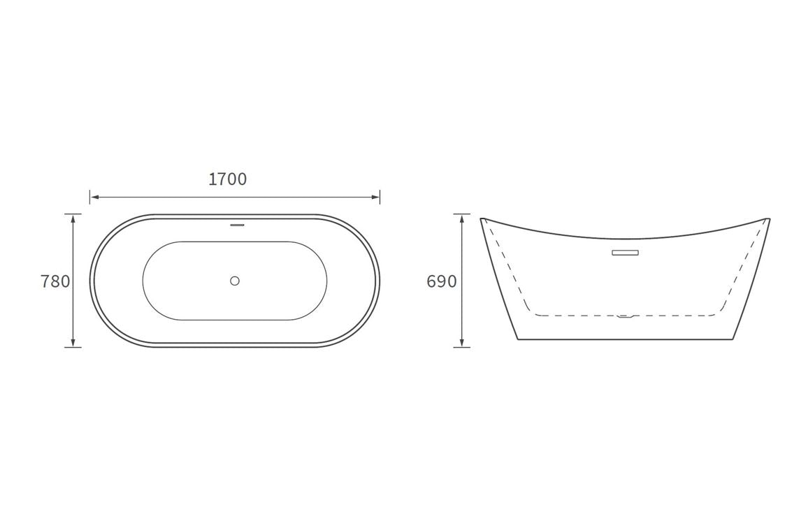 Maximus Freestanding 1700x780x690mm Bath