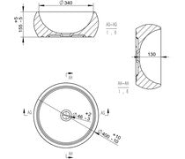 Xanthe 400mm Ceramic Washbowl - Stone Effect