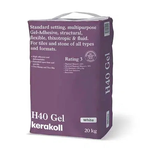 KERAKOLL H40 GEL WHITE STANDARD SET S1 ADHESIVE 20KG image 0