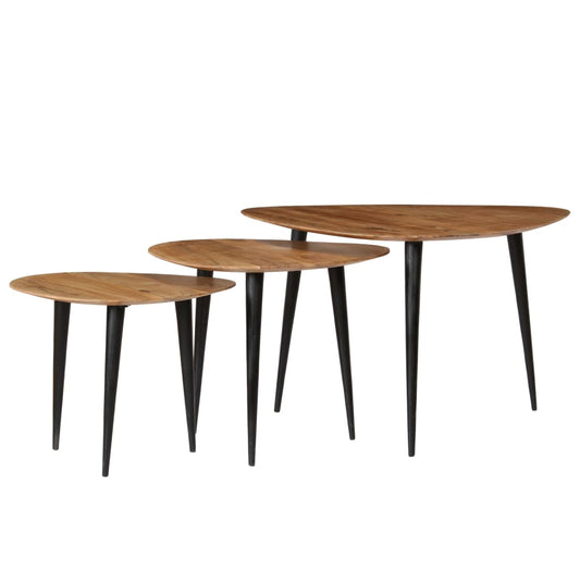 Miren Acacia Wood Nesting Tables - 70cm Handmade